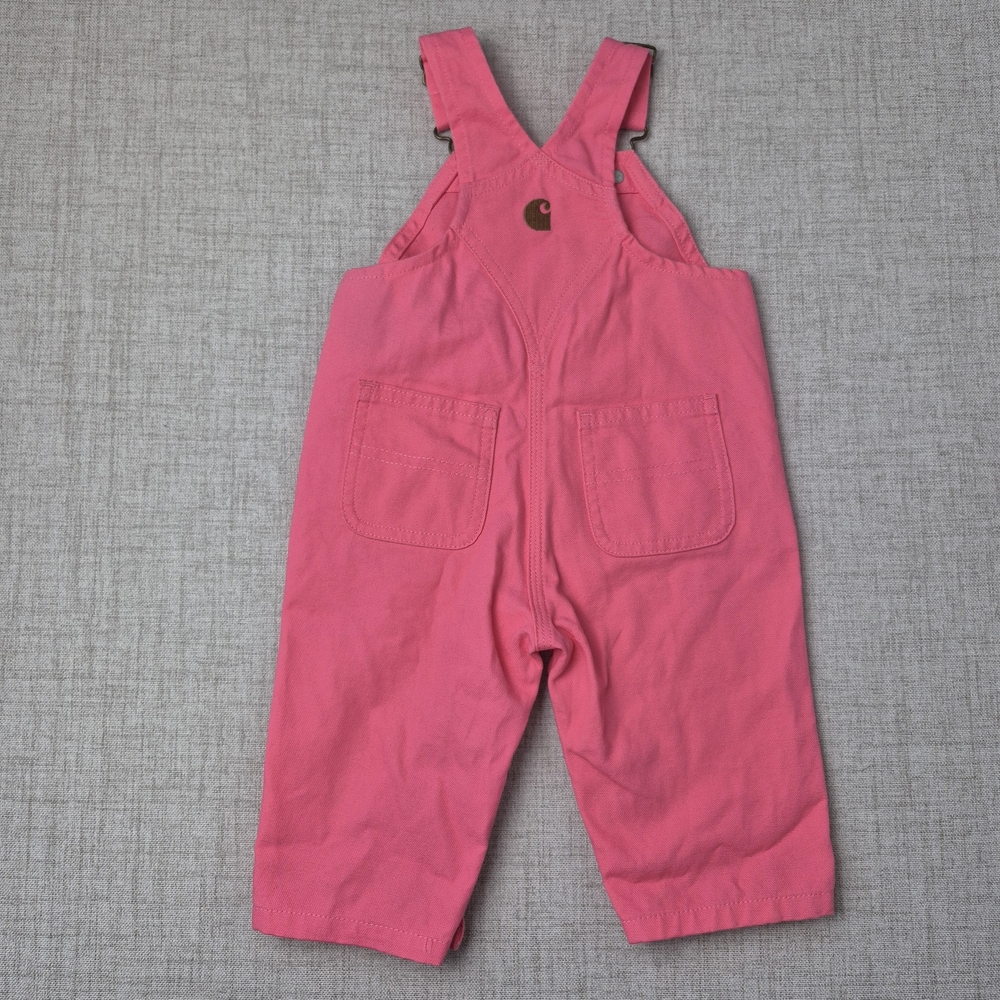 Carhartt Baby Girls Pink Canvas Overalls - Heart Hardware - 6M - Picture 8 of 10